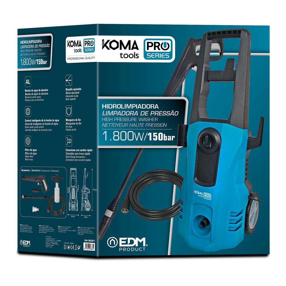 High Pressure Washer 1800W 150 BAR KOMA TOOLS
