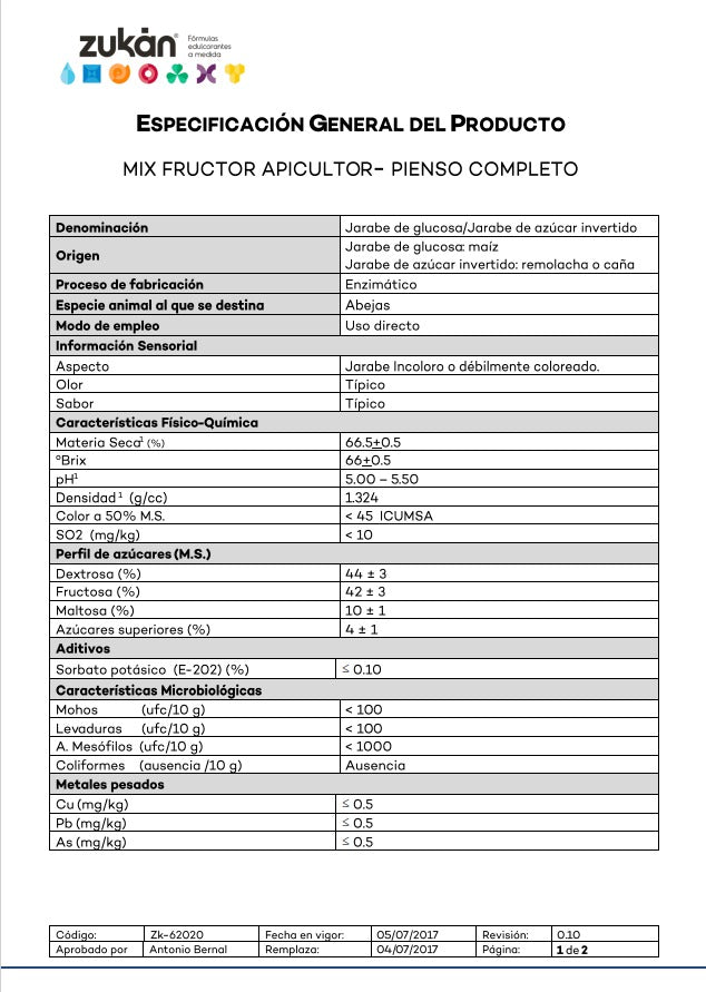 Misfluctor apicultor Zukan Bidón 250kg