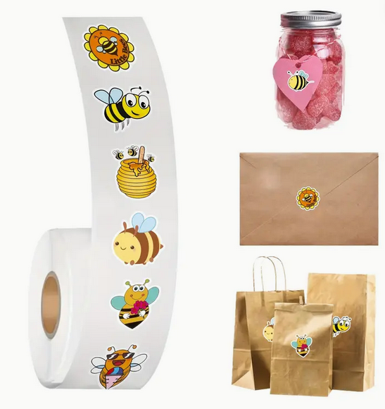 Bee Stickers on a Roll 500 Pieces