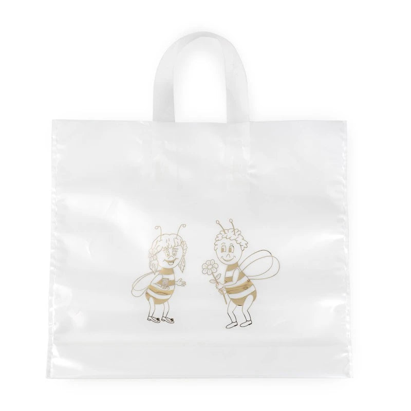 Bolsa para 1 tarro 1/2kg (blanca, abejas doradas) - Pack 25 und