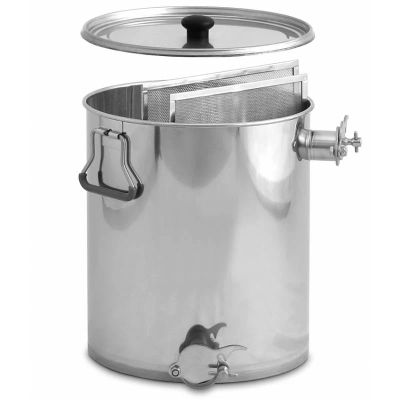 Round honey decanter with prefilter and filter 25kg