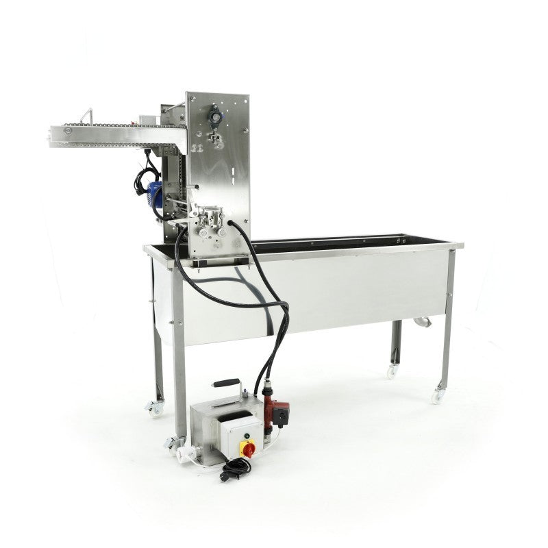 Desoperculadora automatica, cuchillas calefactables y circuito cerrado, Minima, Con carril