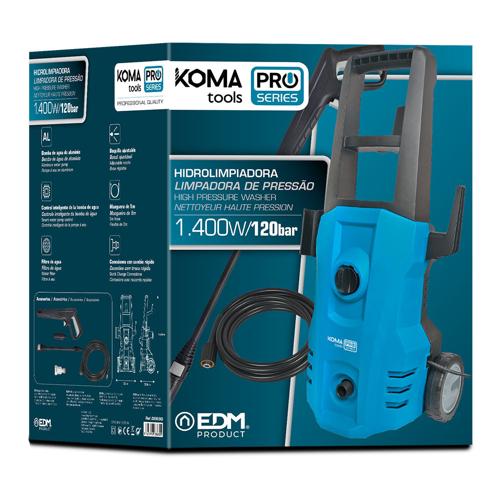 High Pressure Washer 1400W 120 BAR KOMA TOOLS