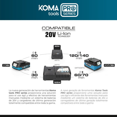Bateria de íons de lítio KOMA TOOLS 20v 5.0a