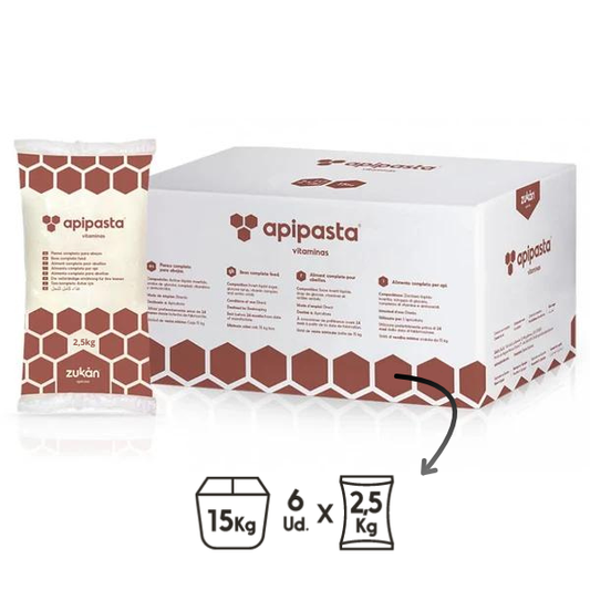 Caja Apipasta con vitaminas 15kg (Bolsa 2,5kg)