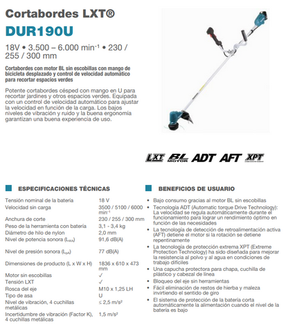 Cortabordes MAKITA LXT DUR190U