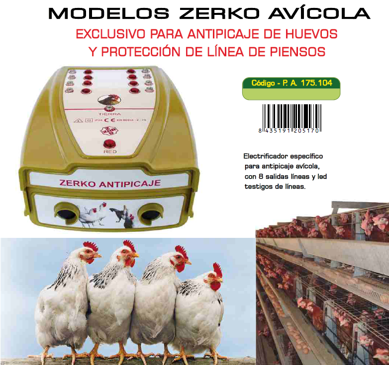 Pastor Para Aves ZERKO AVÍCOLA Codigo - P.A. 175. 104