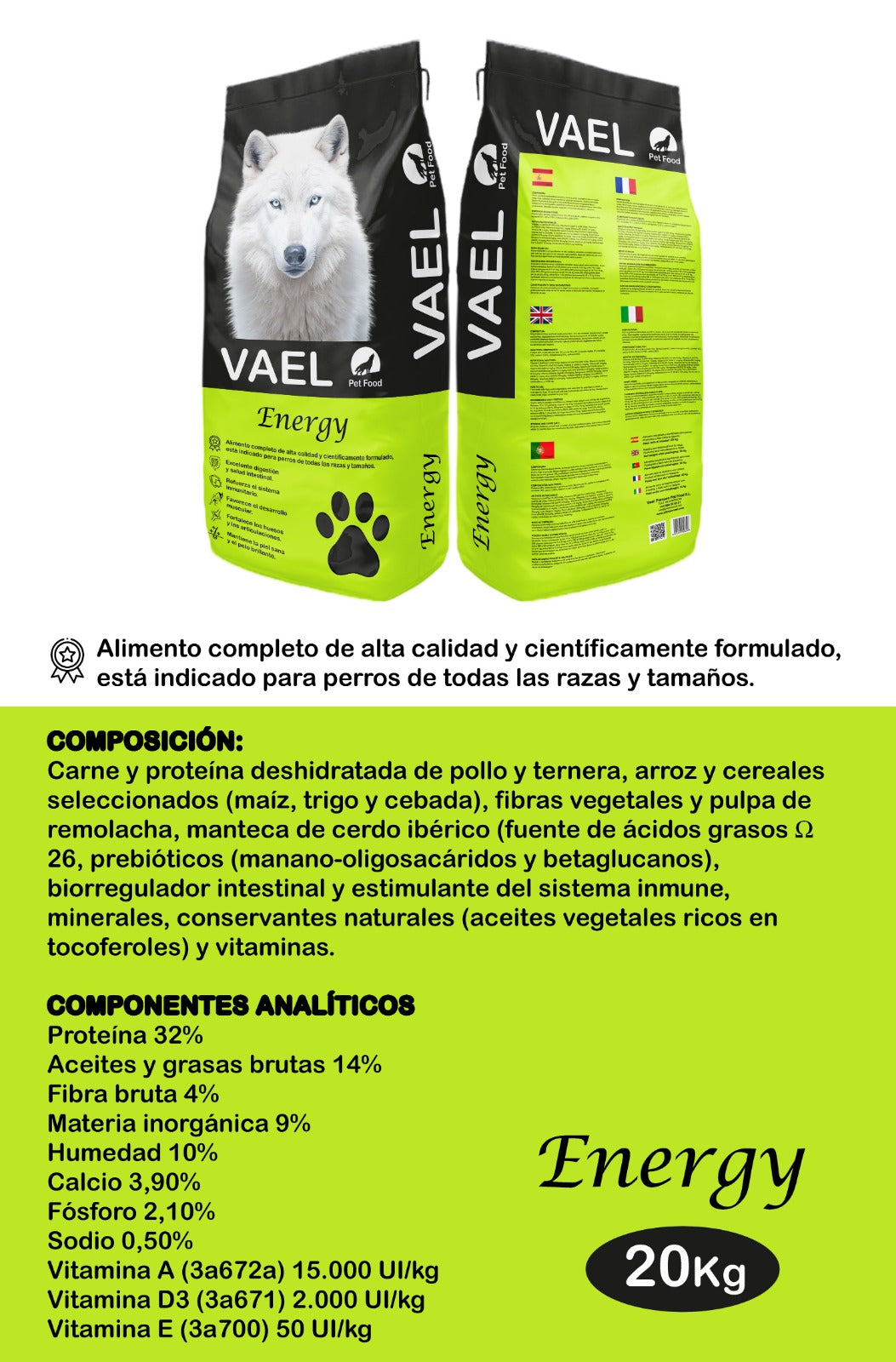 Saco Pienso Energy/Sport 20kg