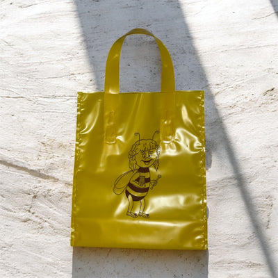 Bolsa para 2 tarros 1/2kg (amarilla con abeja) - Pack 25 und