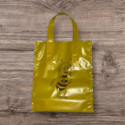 Bolsa para 2 tarros 1/2kg (amarilla con abeja) - Pack 25 und