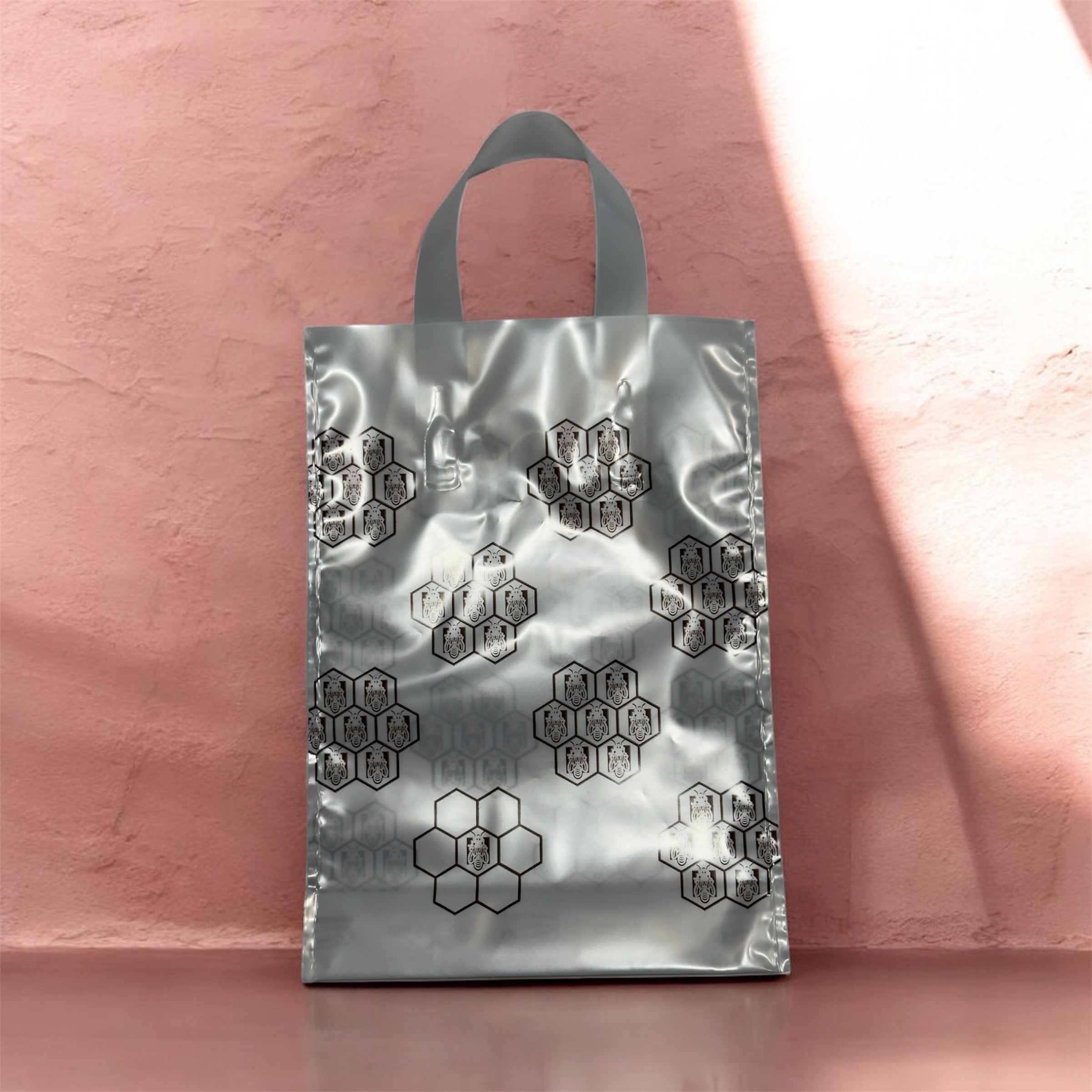 Bolsa para 1 tarro 1/2kg(blanca, con panal dorado) - Pack 25 und