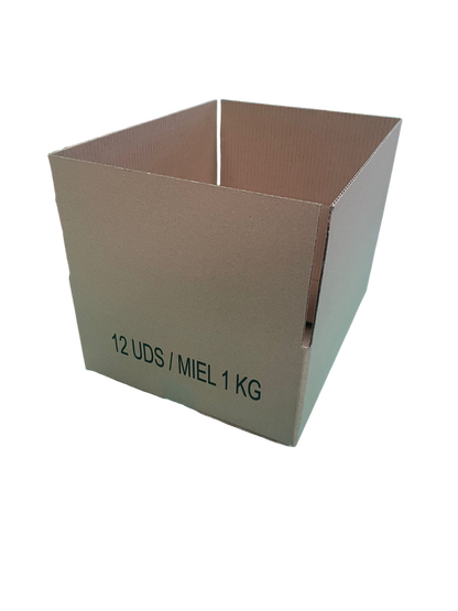 Caja De Cartón Para 12 Tarros 1kg Miel