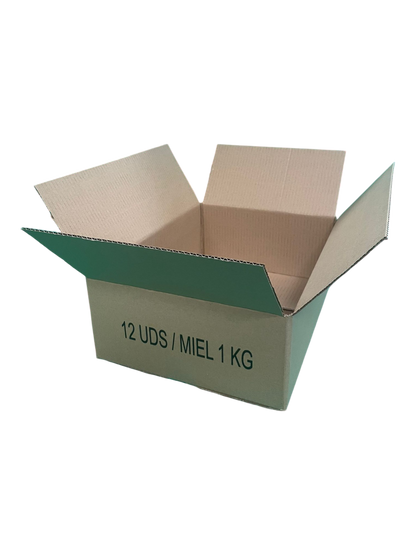 Caja De Cartón Para 12 Tarros 1kg Miel