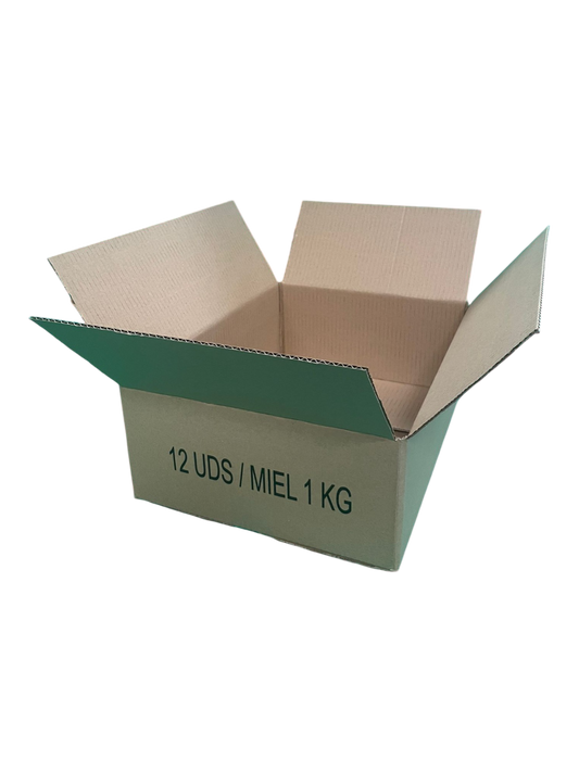 Caja De Cartón Para 12 Tarros 1kg Miel