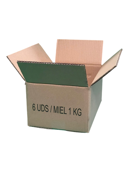 Caja De Cartón D.D. Para 6 Tarros 1kg Miel