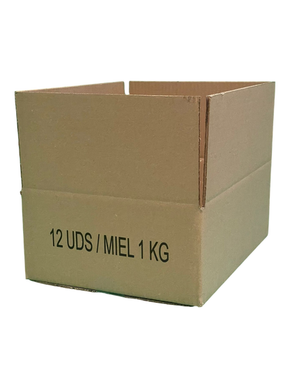 Caja De Cartón D.D. Para 12 Tarros 1kg Miel