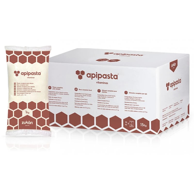 Apipasta con Vitaminas 15kg - Alimento Profesional para Abejas (Bolsas 1kg)