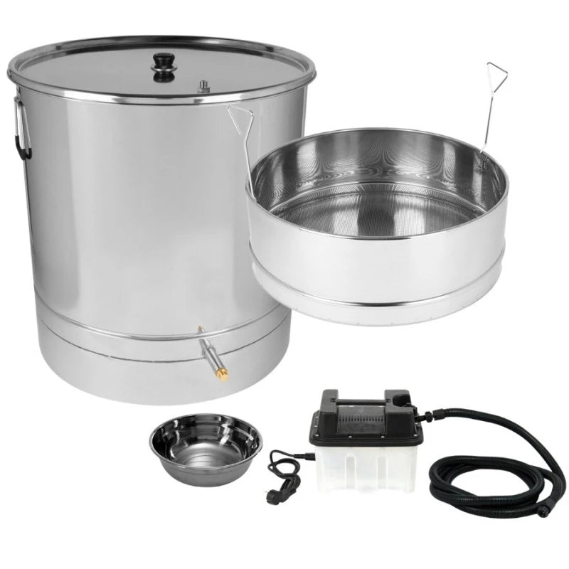 Caldera inox redonda 185L para cera + Generador de vapor