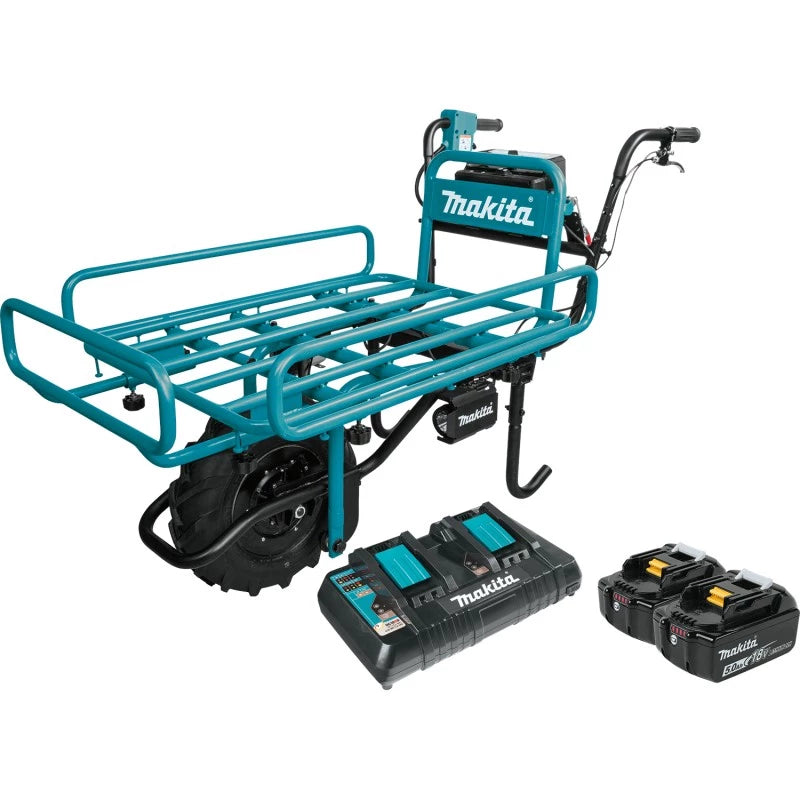 Carrinho de mão MAKITA com plataforma + 2 baterias + carregador