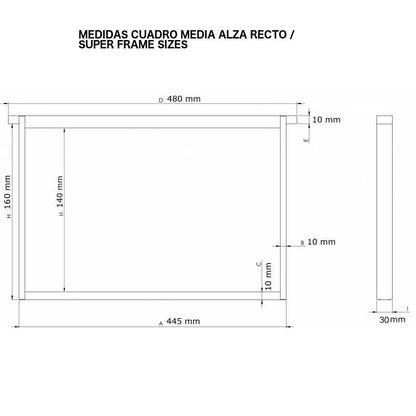 Cuadro media alza de madera (recto)